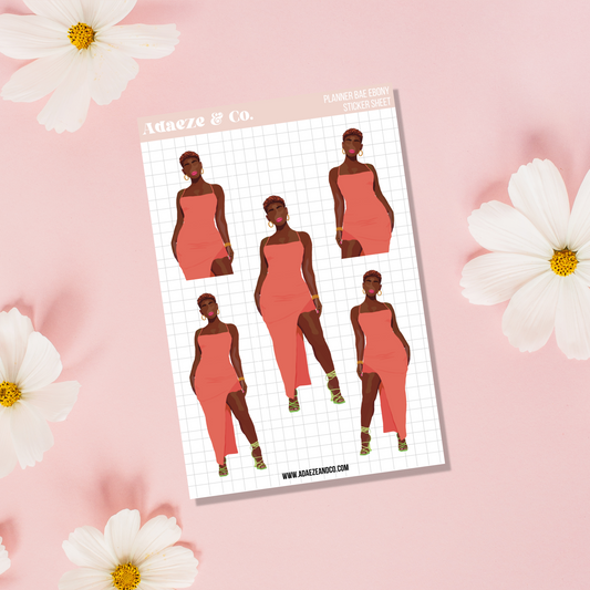 "Ebony" Planner Doll Sticker Sheet