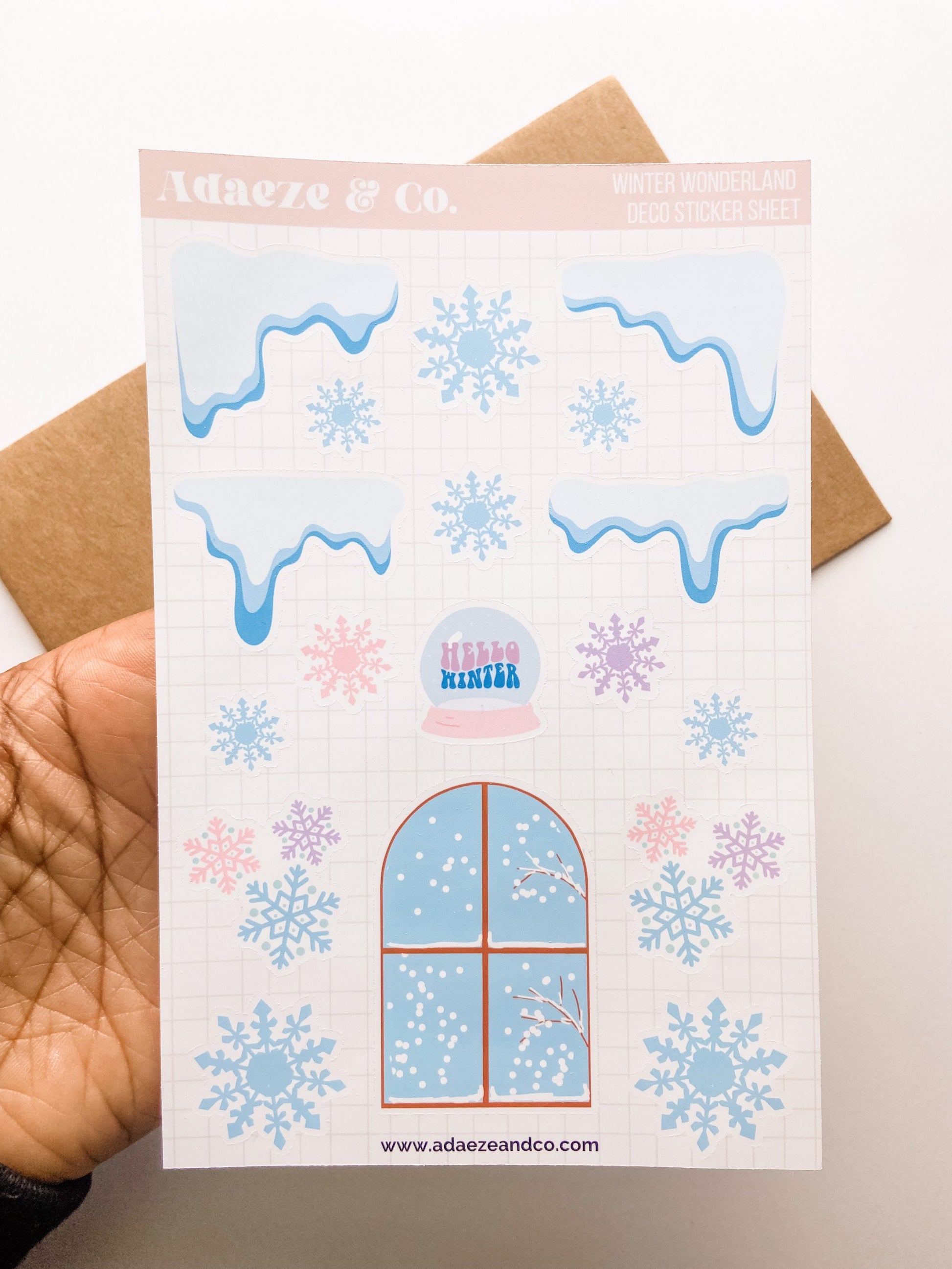Winter Wonderland Sticker Kit, Cute Winter Deco Stickers, Holiday Planner Stickers, Planner Sticker Kit, Black Girl Stickers, Xmas Stickers