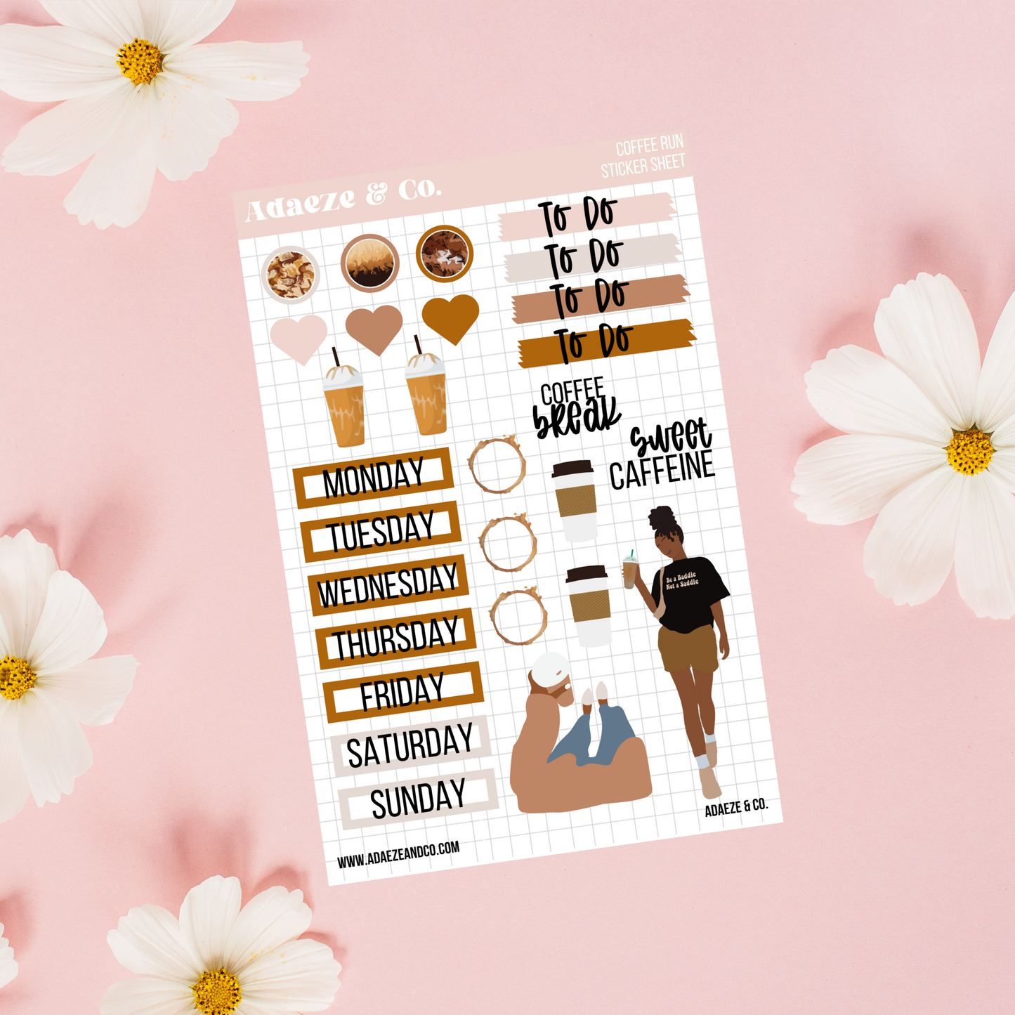Coffee Lover Planner Kit Sticker Sheet