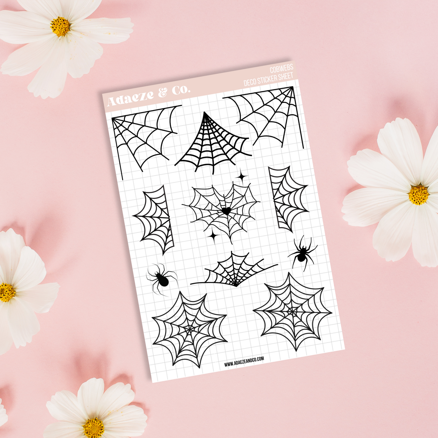 Cobwebs Deco Sticker Sheet (Transparent)