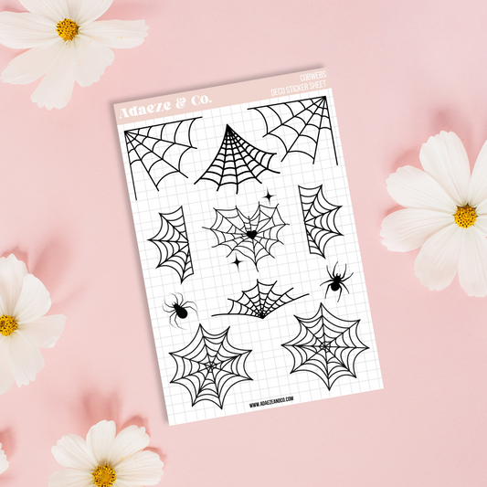 Cobwebs Deco Sticker Sheet (Transparent)