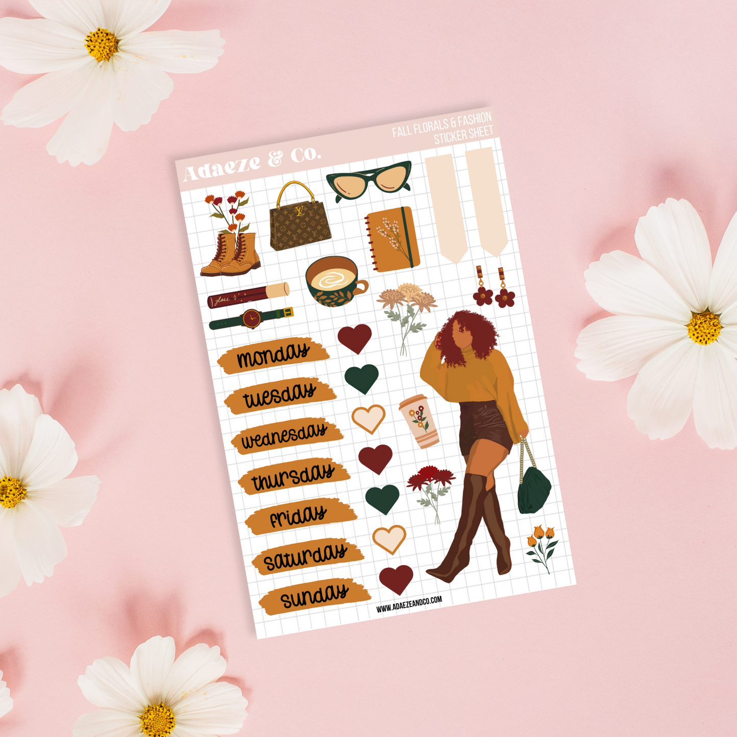 Fall Fashion & Florals Sticker Sheet