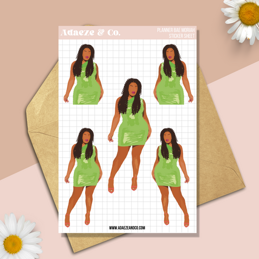 "Moriah" Planner Doll Sticker Sheet