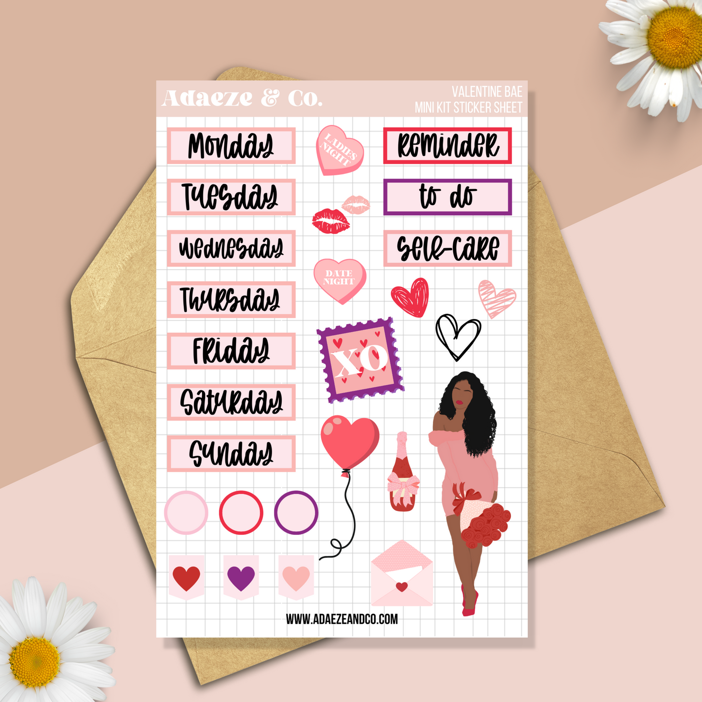Sweet Valentine Mini Kit - Planner Stickers