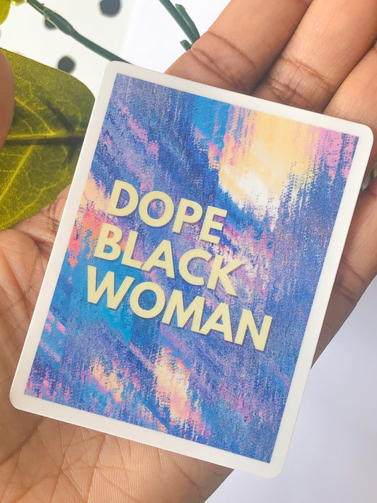 Dope Black Woman Matte Vinyl Sticker