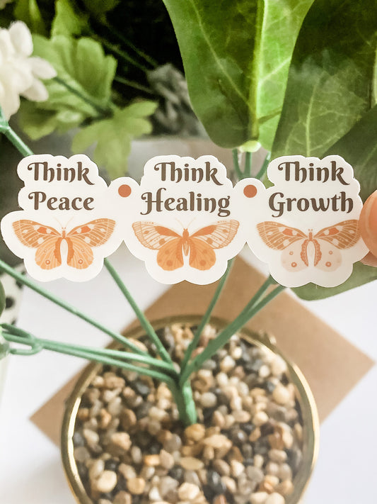 "Think Peace, Healing, Growth" Matte Vinyl Sticker
