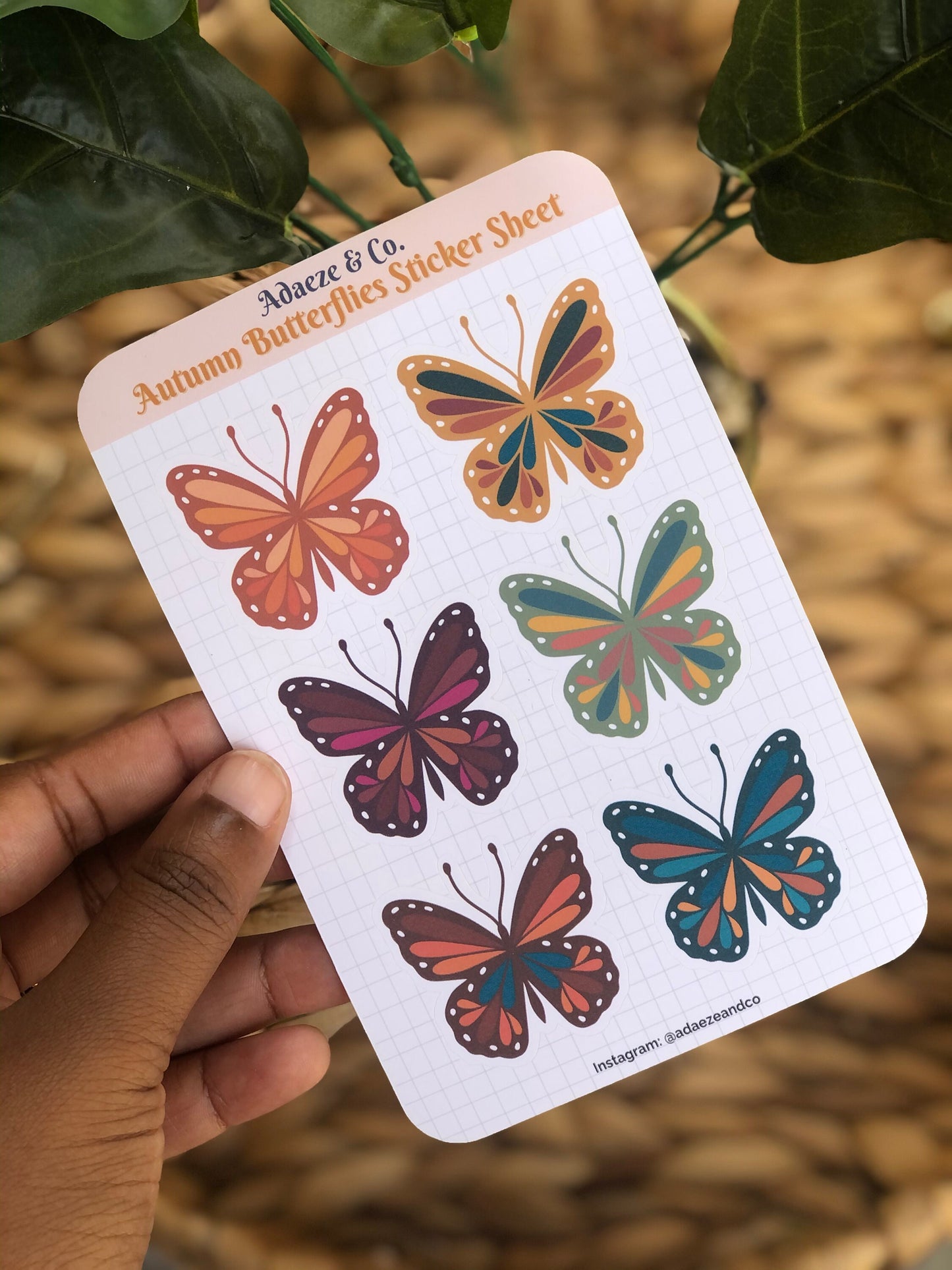 Autumn Butterflies Planner Sticker Sheet - V1