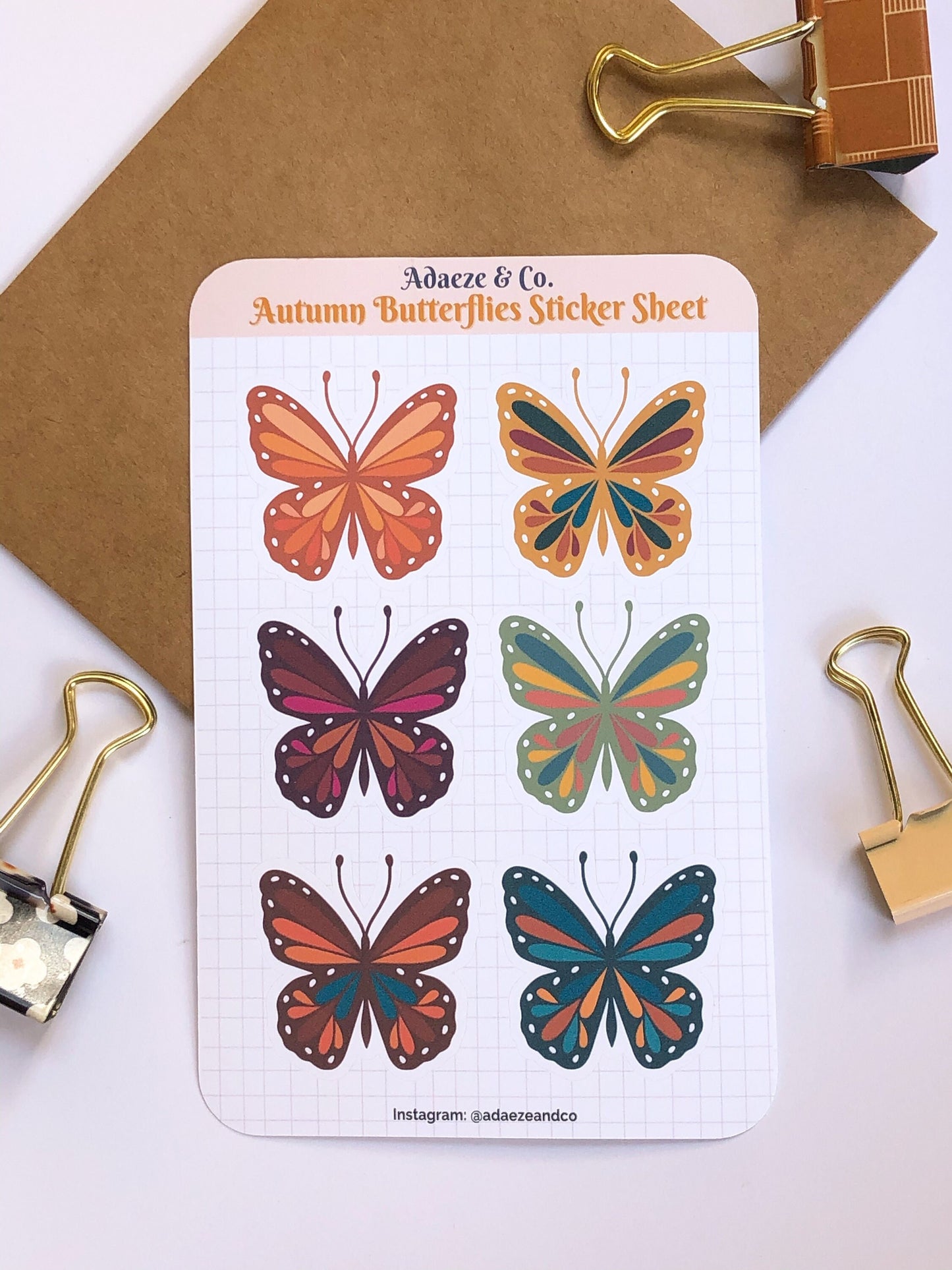 Autumn Butterflies Planner Sticker Sheet - V1