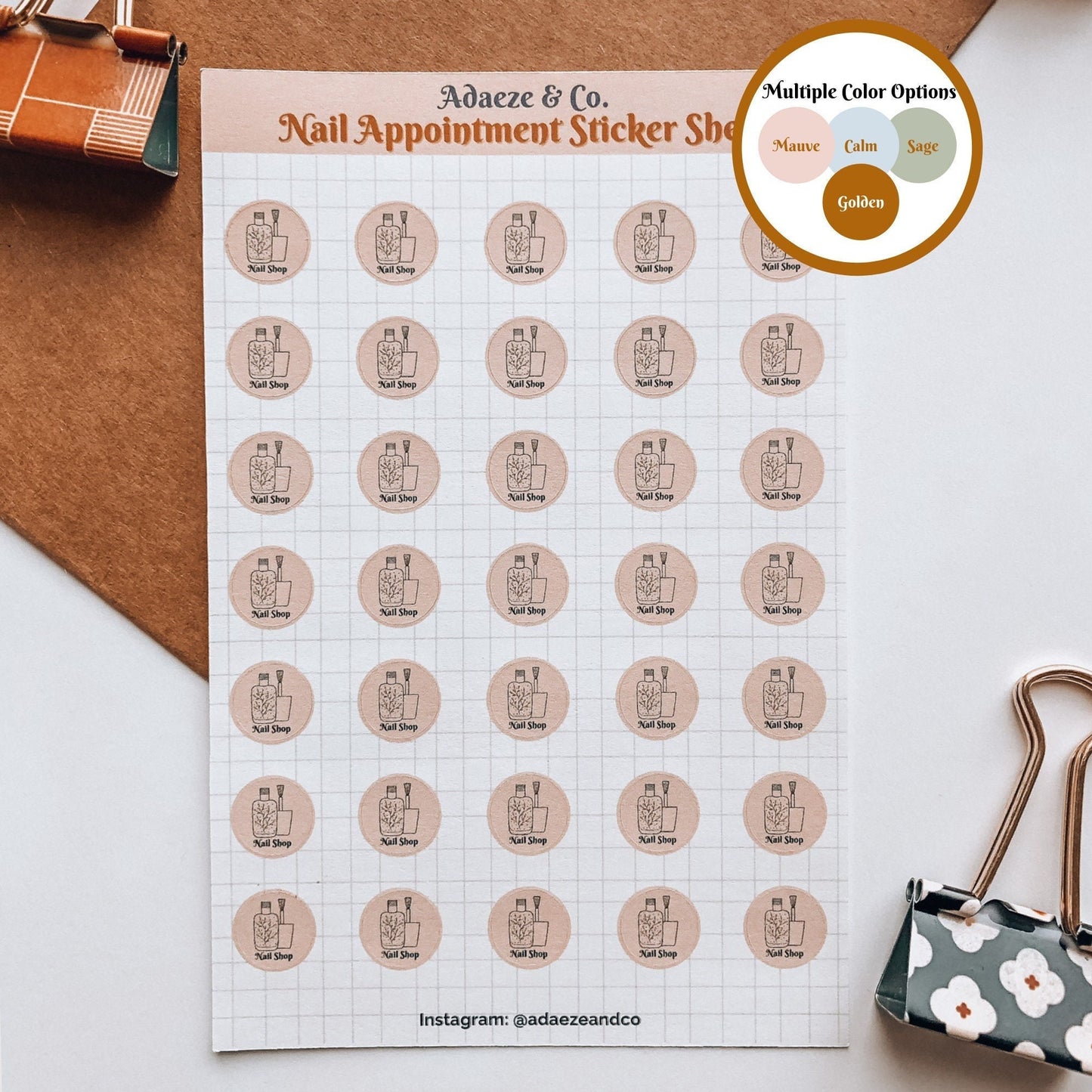 Nail Appointment Icon Sticker Sheet