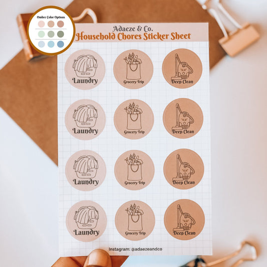 Daily Chores Icon Sticker Sheet