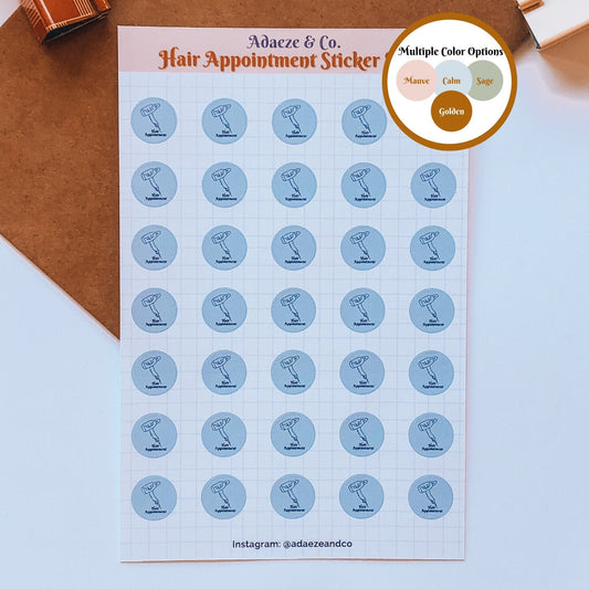 Hair Appointment Icon Sticker Sheet