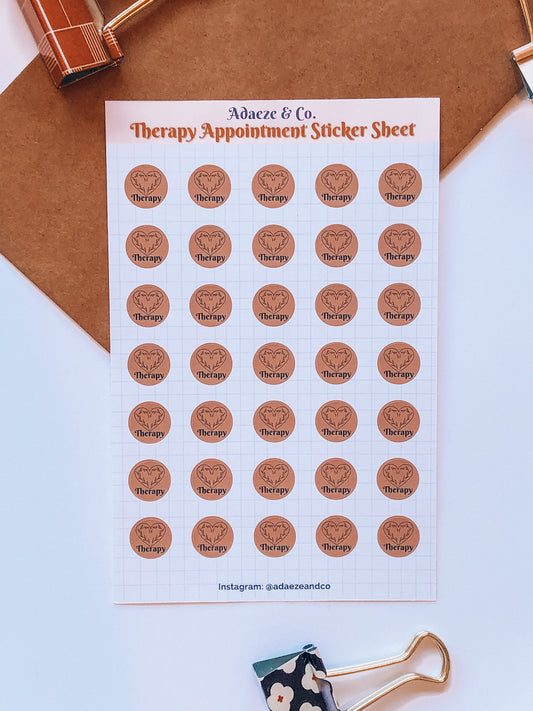 Therapy Reminder Icon Sticker Sheet