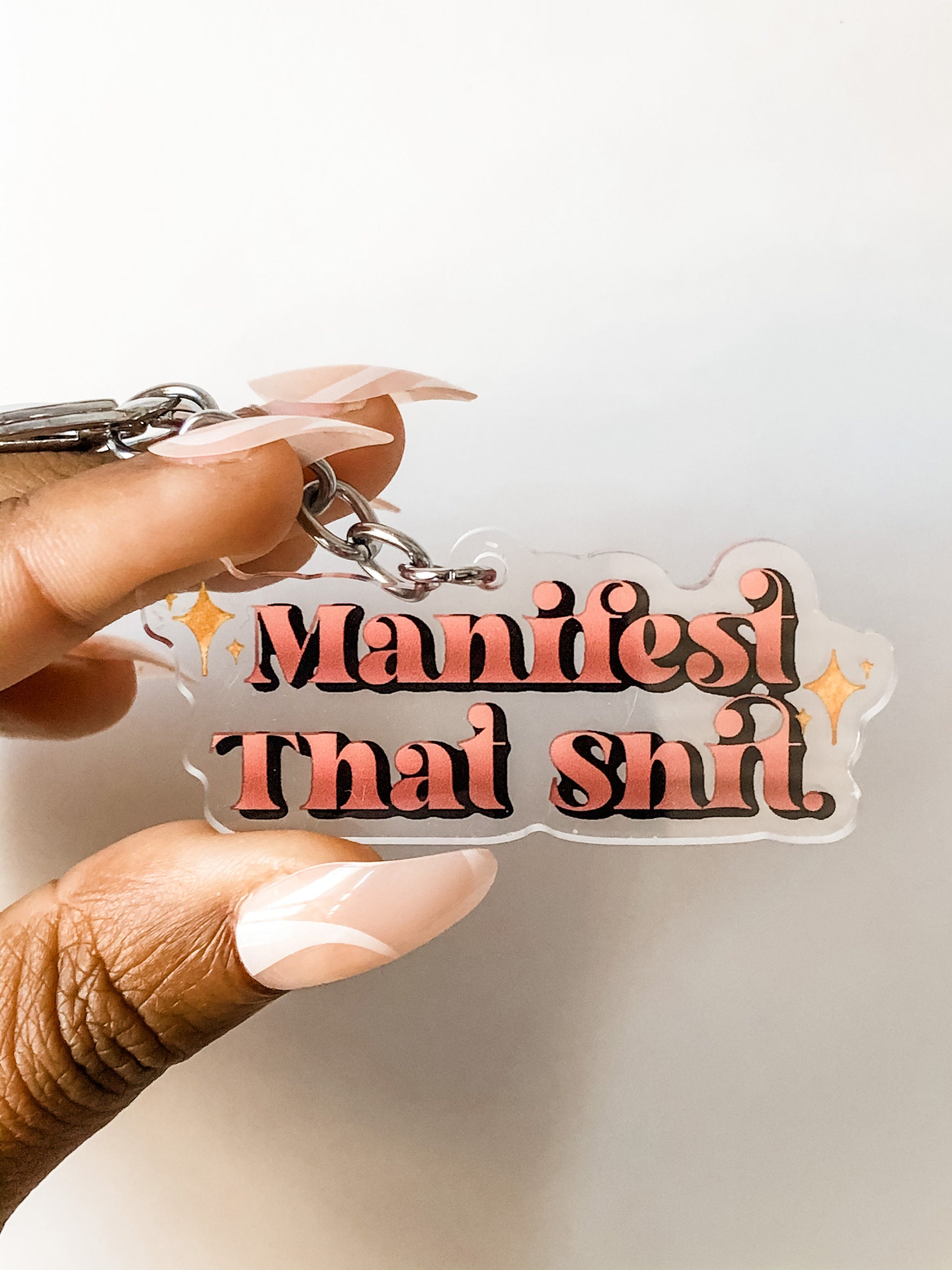 Manifest That Shit Keychain, Manifestation Keychain, Inspirational Keychains, Spiritual Keychains, Cute Keychains, Acrylic Keychains, Custom