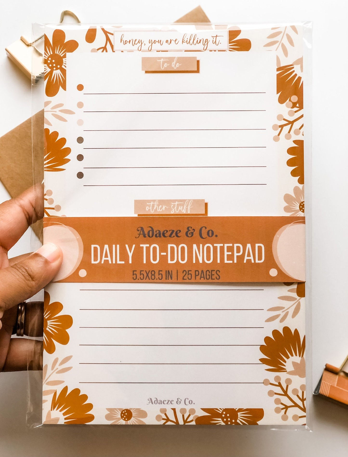 Floral Boho To-Do List Notepad