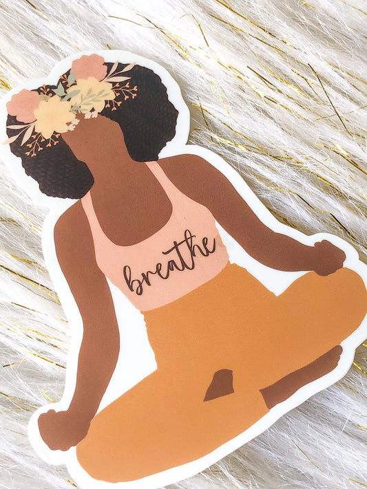 "Breathe" Yoga Vinyl Sticker