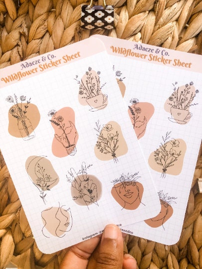 Wild at Heart Box Planner Stickers, Wildflower Stickers
