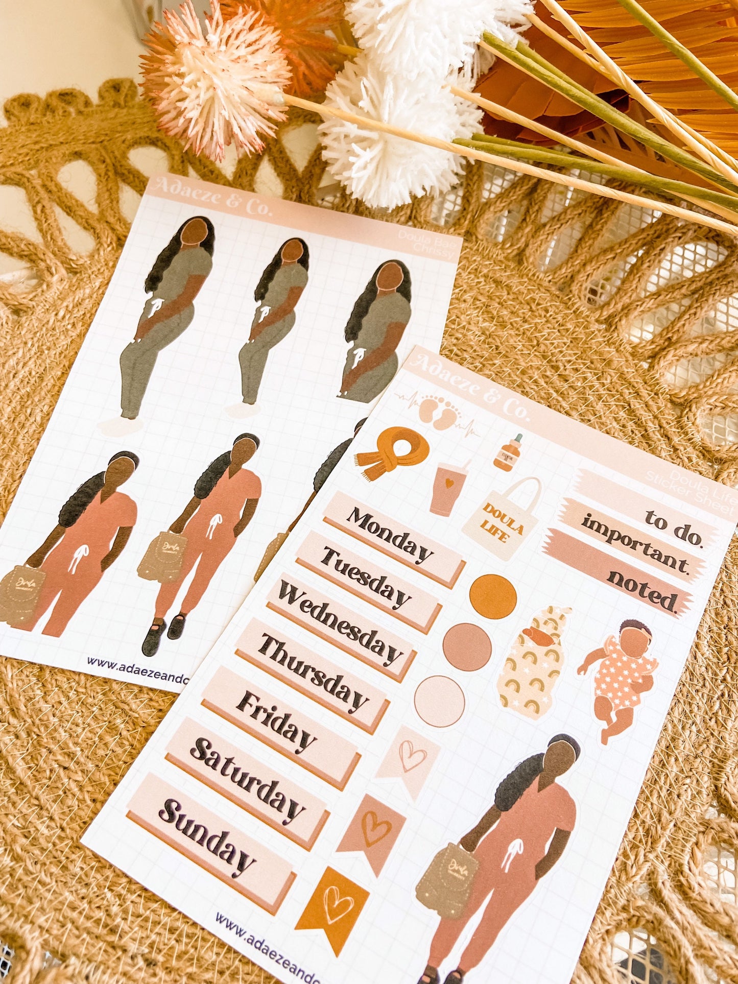 Doula Planner Stickers, Black Girl Planner Stickers, Planner Doll Stickers, Planner Sticker Kit, Black Girl Stickers, Doula Stickers