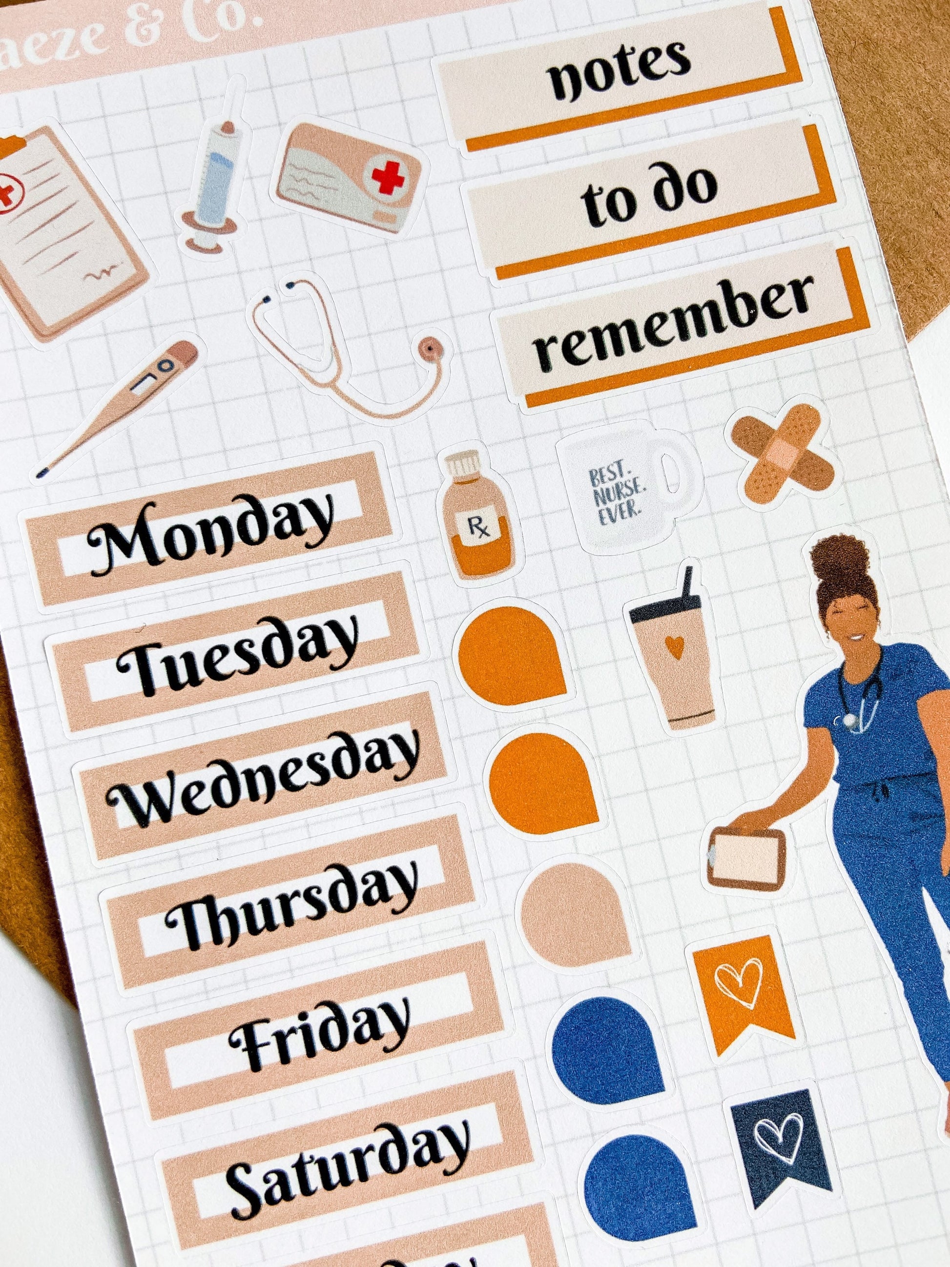Nurse Life Planner Stickers, Nursing School Planner Stickers, Nurse Stickers, Planner Dolls, Black Girl Stickers, Nurse Gifts, Essential