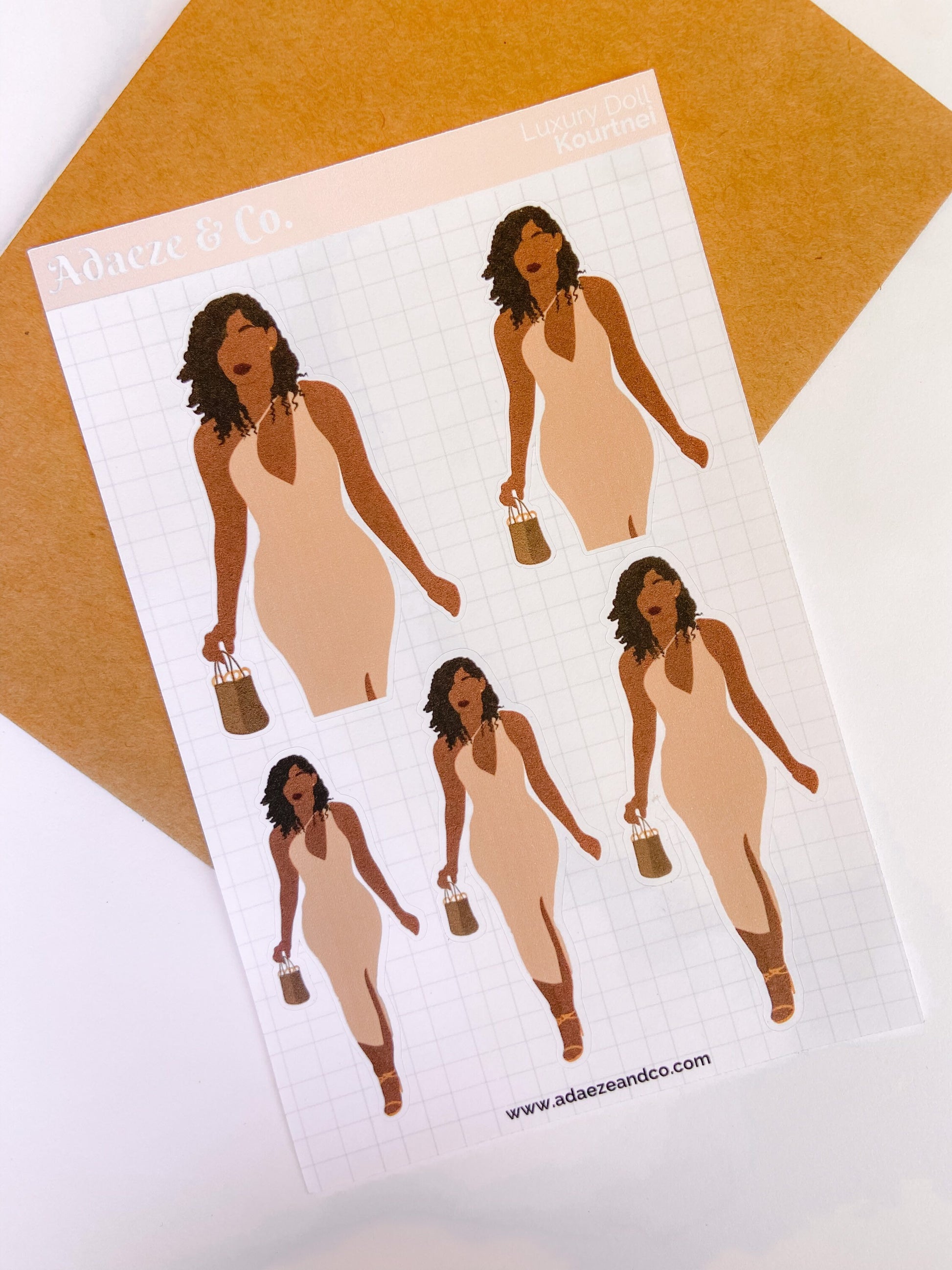 Luxury Black Girl Planner Stickers, Planner Doll Sticker, Luxury Planner Stickers, Planner Sticker Kit, Black Girl Stickers, Planner Sticker