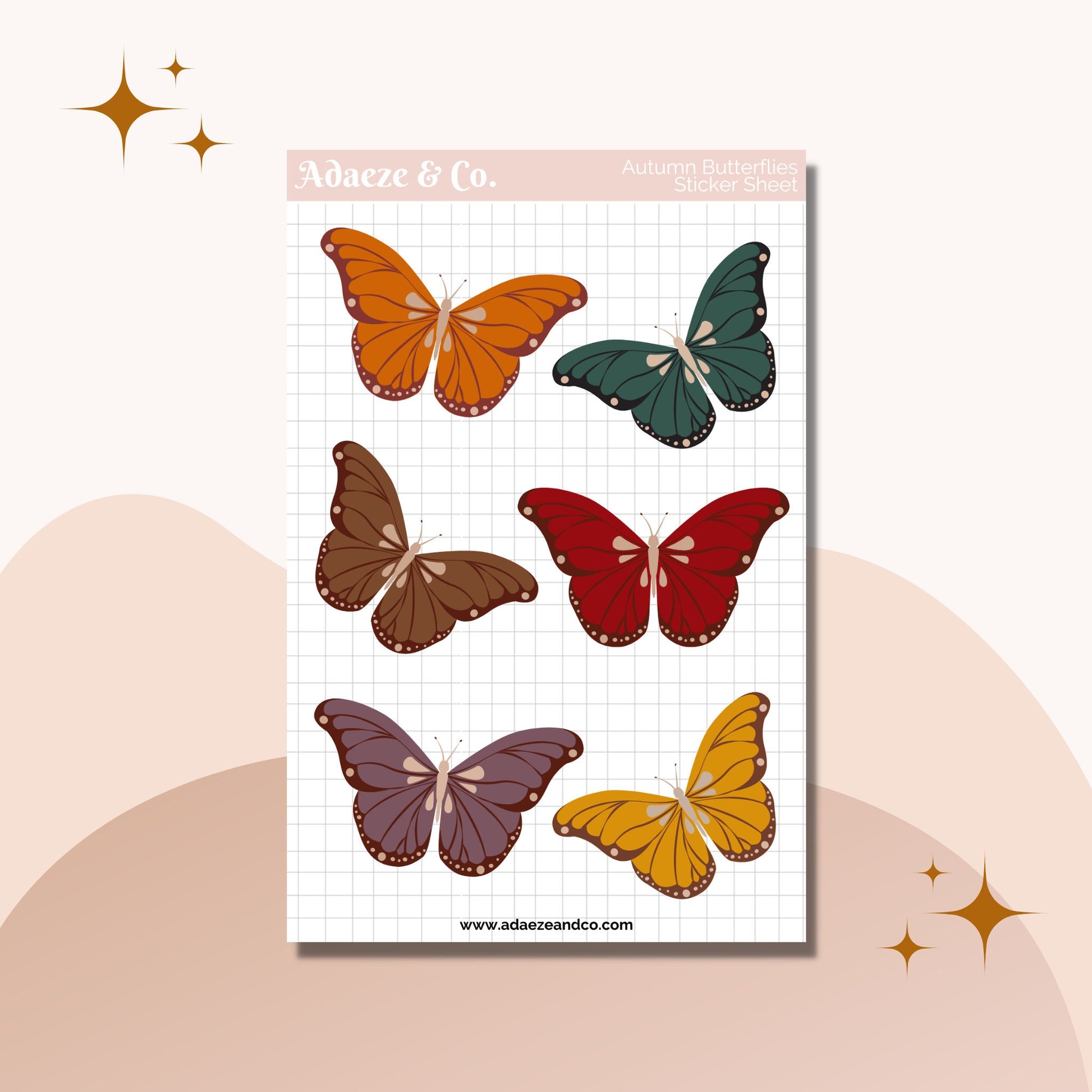 Butterfly Sticker Sheet, Fall Planner Stickers, Autumn Planner Stickers, Butterfly Sticker, Journaling Stickers, Black Girl Stickers,Sticker