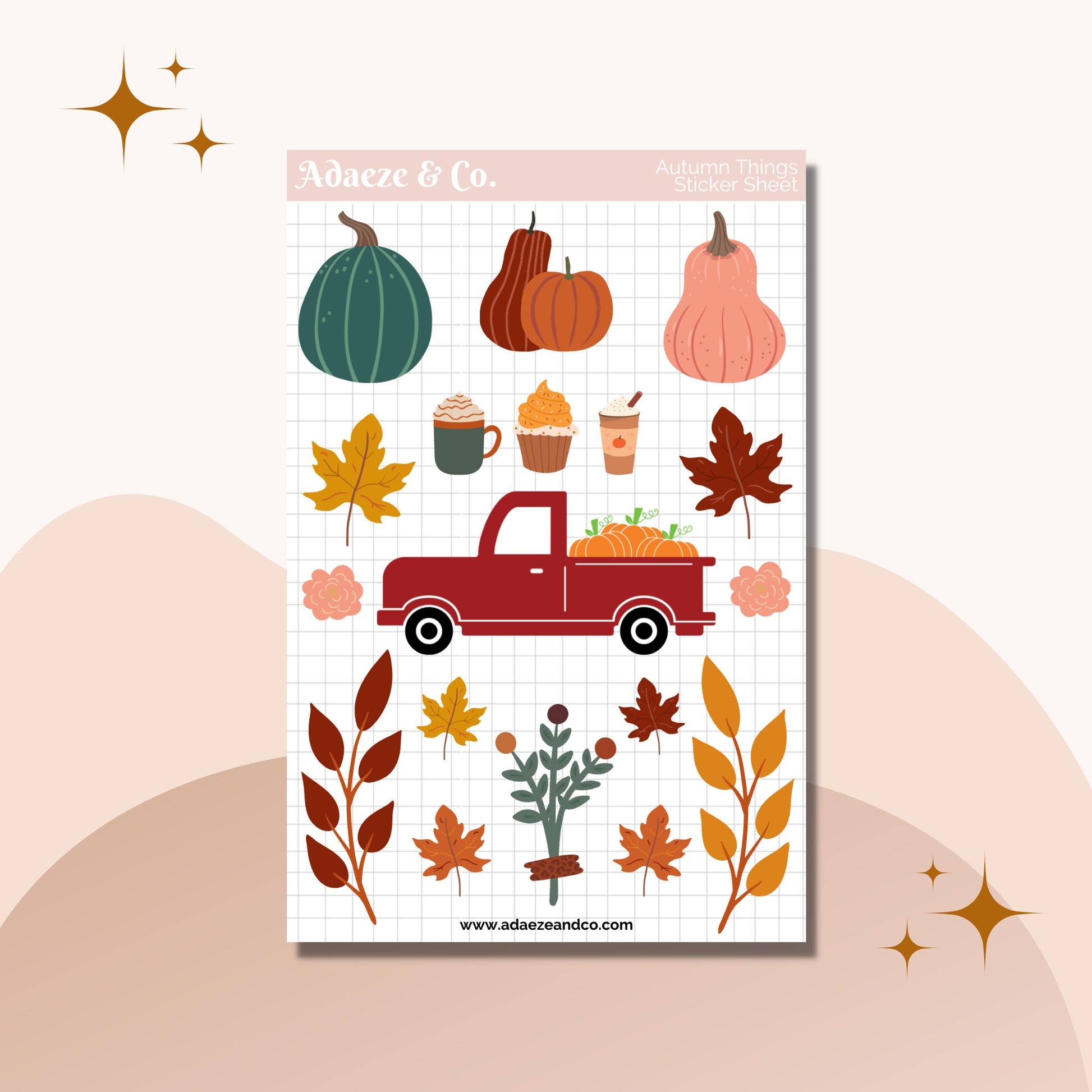 Fun Fall Sticker Sheet, Autumn Deco Planner Stickers, Pumpkin Planner Stickers, Autumn Planner Stickers, Fall Journaling Stickers, Stickers