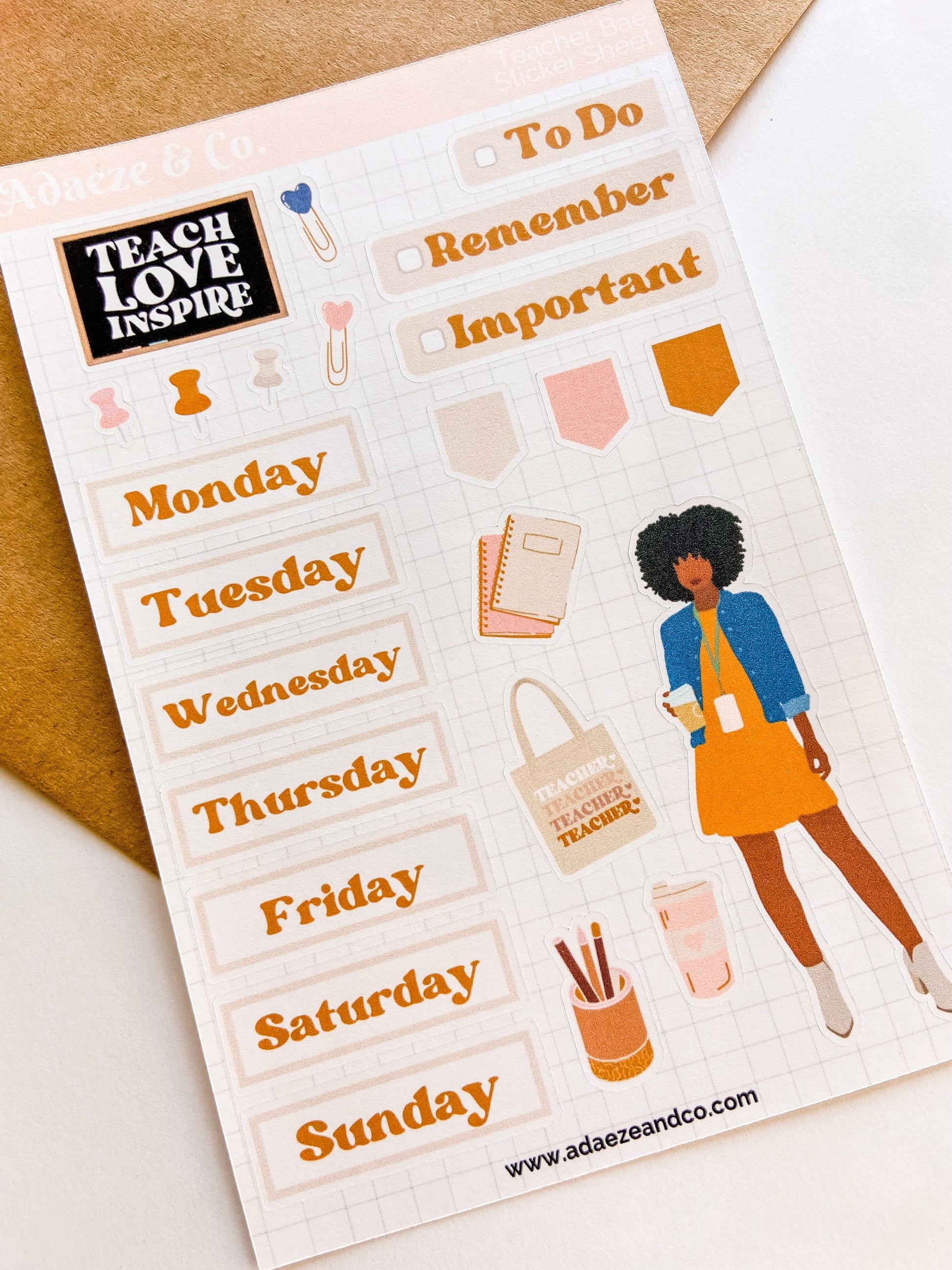 Teacher Planner Stickers, Teacher Life Sticker Kit, Teacher Stickers, Black Girl Planner Stickers, Educator Stickers, Black Girl Stickers