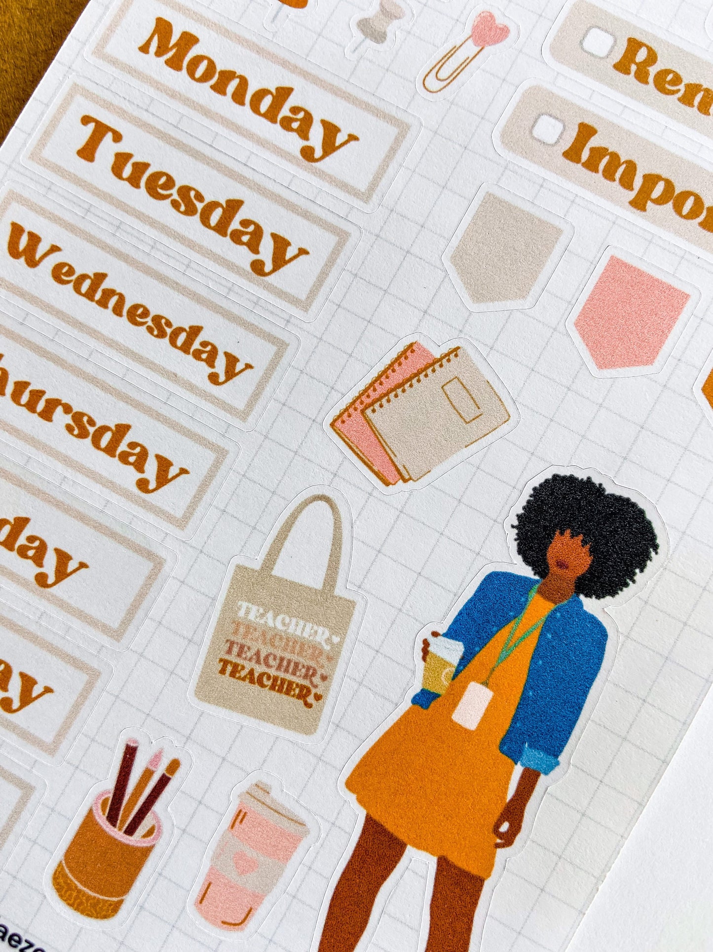 Teacher Planner Stickers, Teacher Life Sticker Kit, Teacher Stickers, Black Girl Planner Stickers, Educator Stickers, Black Girl Stickers