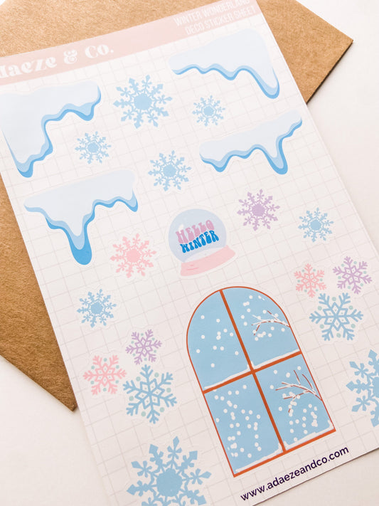 Winter Wonderland Sticker Kit, Cute Winter Deco Stickers, Holiday Planner Stickers, Planner Sticker Kit, Black Girl Stickers, Xmas Stickers